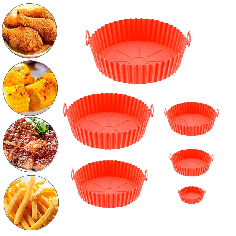 Kit 6 Formas Airfryer - Tamanhos Variados em Silicone Antiaderente