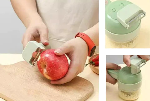 Triturador Elétrico Multifuncional 4 em 1 - Mini Processador Sem Fio Potente