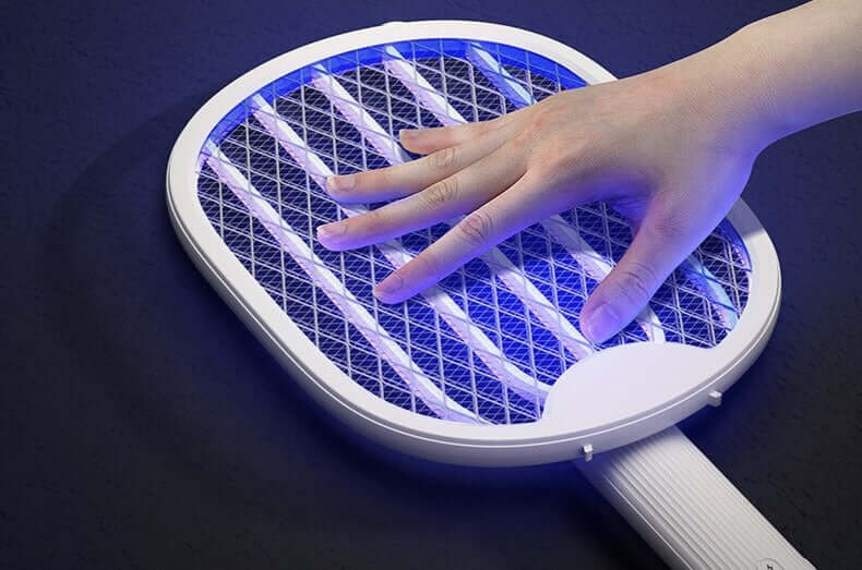 Raquete Mata Moscas e Mosquitos com Ions de Atração